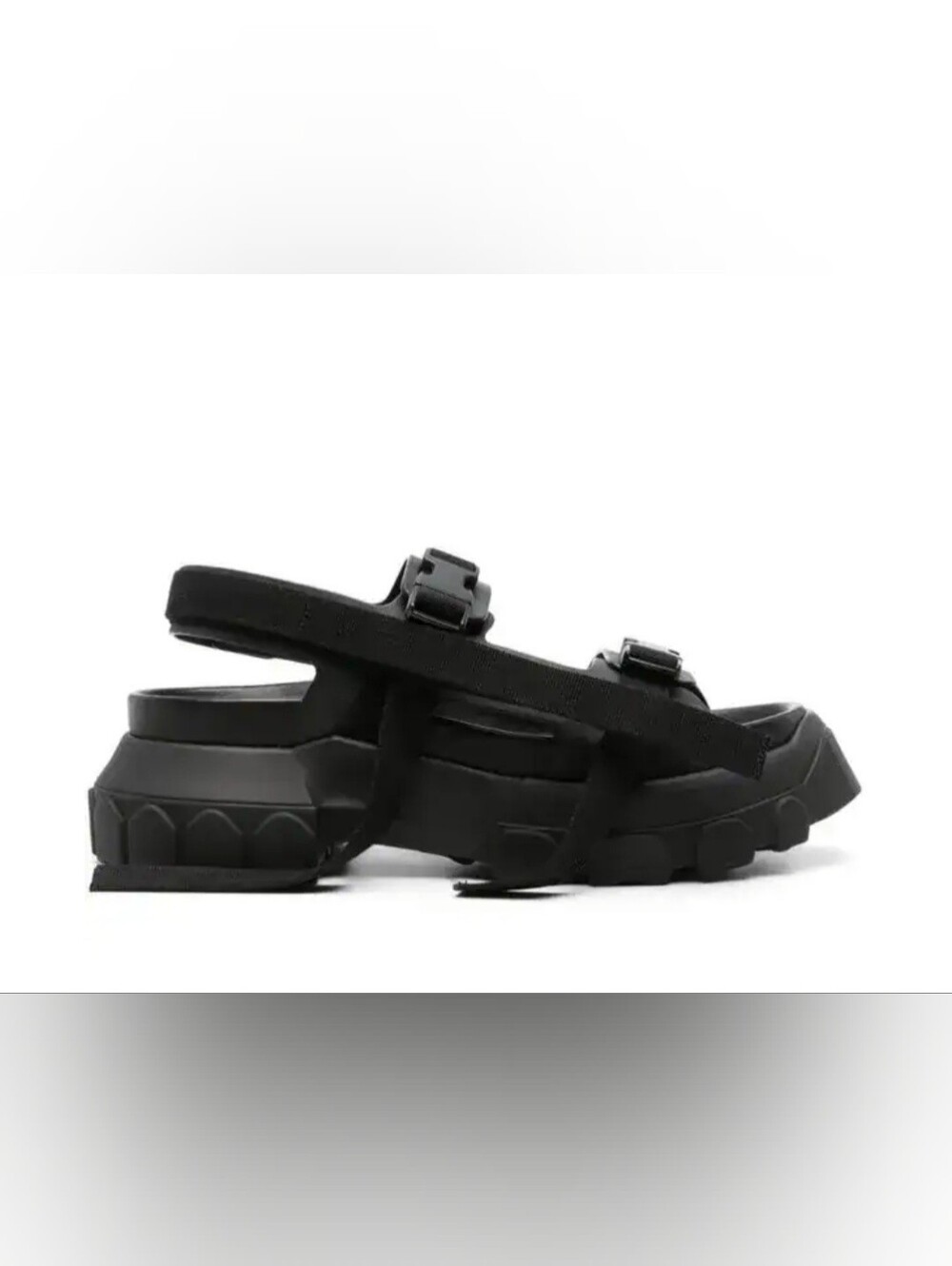 Mens Rick Owens Tractor Chunky Sandals in Black Leather Mens 44/11 USA